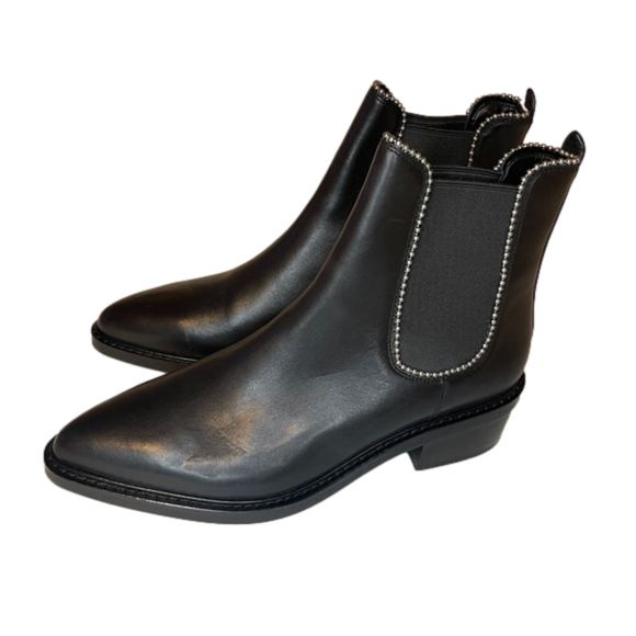 Coach Shoes - COACH LEATHER BLACK BOOTS WITH STUDS